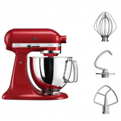 Mixer planetar Artisan Elegance KitchenAid 5KSM125EER, 300 W, 4,8 l, Direct drive, 10 viteze, Empire red