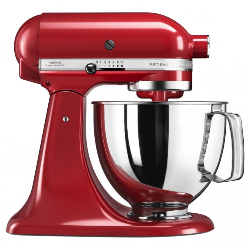 Mixer planetar Artisan Elegance KitchenAid 5KSM125EER, 300 W, 4,8 l, Direct drive, 10 viteze, Empire red