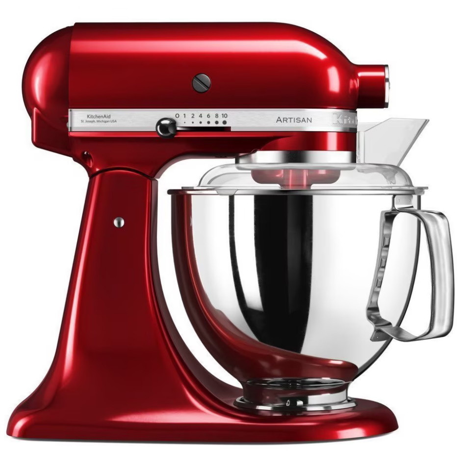 Планетарен миксер KitchenAid Artisan Elegance 5KSM175PSECA, 300W, 4.8 л, Direct drive, 10 скорости, Червен
