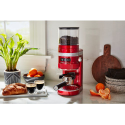 Ηλεκτρικός μύλος καφέ Artisan KitchenAid 5KCG8433ECA, 150W, 340 g, 70 βαθμοί λείανσης, Αυτόματη απενεργοποίηση, Apple Candy Red