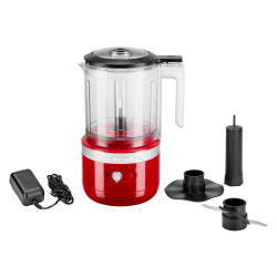 Акумулаторен чопър KitchenAid, 12V, 1.18 Л, 2 скорости + Pulse, Без BPA, Имперско червен