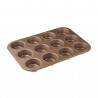 Zenker 7358 12-cup muffin pan, 7 cm, ILAG Premium ceramic coating, Gold