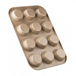 Zenker 7358 12-cup muffin pan, 7 cm, ILAG Premium ceramic coating, Gold