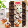 Muffin sütőforma 12 db Zenker 7358, 7 cm, ILAG Premium kerámia bevonat, Arany