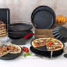 Set 2 tavi pentru pizza cu taietor Zenker 7513, 29 cm, Teflon, Negru