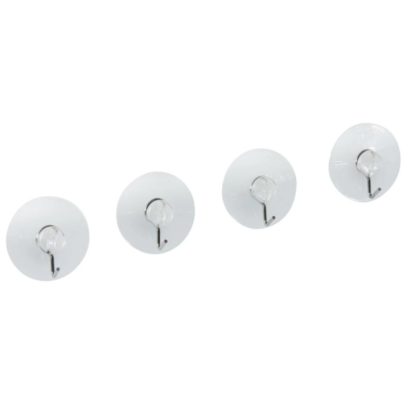 Set of 4 Fackelmann 16118 Tecno suction cup hangers, 4 cm, Clear