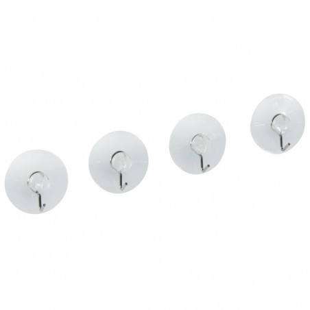 Set of 4 Fackelmann 16118 Tecno suction cup hangers, 4 cm, Clear