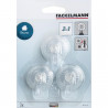 Set of 3 Fackelmann 16121 Tecno suction cup hangers, 4.5 cm, Clear
