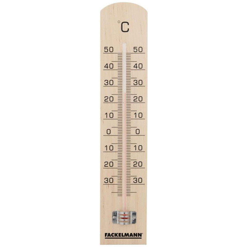 Fackelmann 16365 Tecno Thermometer, 18 cm, Mercury-Free, Wood, Brown