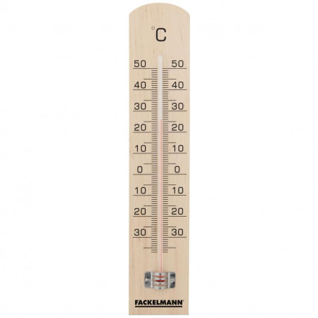 Fackelmann 16365 Tecno Thermometer, 18 cm, Mercury-Free, Wood, Brown