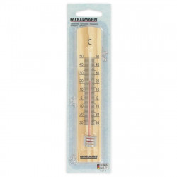 Fackelmann 16365 Tecno Thermometer, 18 cm, Mercury-Free, Wood, Brown