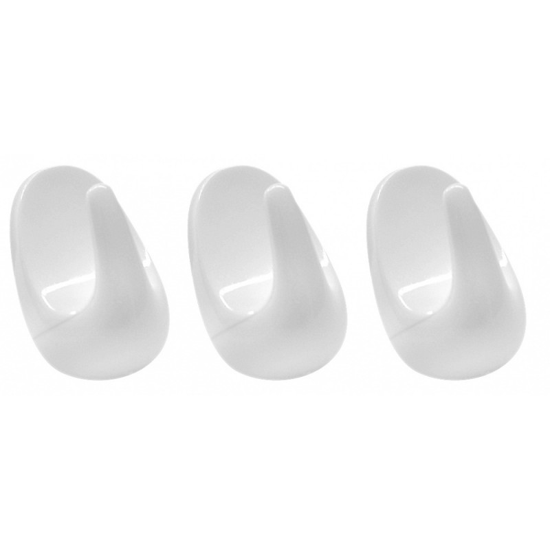 Set of 3 Fackelmann 20601 Tecno adhesive hangers, 4.2 cm, White