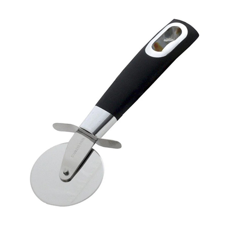 Fackelmann 25956 Monaco Pizza Cutter, Stainless Steel, 20 cm, Black