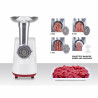 Beper P102ROB200 Meat Grinder with Tomato Attachment, 1200W, 3 Blades, ABS, Reverse Function, White