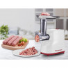 Beper P102ROB200 Meat Grinder with Tomato Attachment, 1200W, 3 Blades, ABS, Reverse Function, White