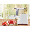 Beper P102ROB200 Meat Grinder with Tomato Attachment, 1200W, 3 Blades, ABS, Reverse Function, White