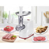 Beper P102ROB200 Meat Grinder with Tomato Attachment, 1200W, 3 Blades, ABS, Reverse Function, White