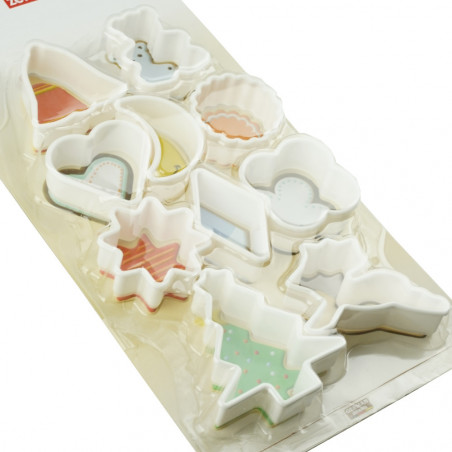 Set of 10 Fackelmann 04295 Cookie Cutters, White