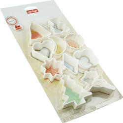 Set of 10 Fackelmann 04295 Cookie Cutters, White