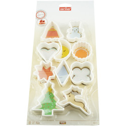 Set of 10 Fackelmann 04295 Cookie Cutters, White