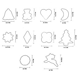 Set of 10 Fackelmann 04295 Cookie Cutters, White