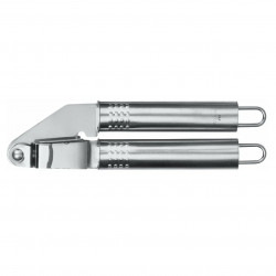 Fackelmann 40445 Garlic Press, 19 cm, Stainless Steel, Hanging Hook, Silver