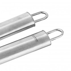 Fackelmann 40445 Garlic Press, 19 cm, Stainless Steel, Hanging Hook, Silver