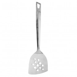 Spatula cu gauri Fackelmann 40641, 33 cm, Carlig pentru agatat, Otel inoxidabil, Argintiu