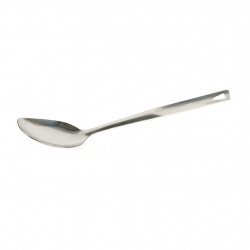 Fackelmann 40691 Serving Spoon, 33 cm, Stainless Steel, Hanging Hook, Silver