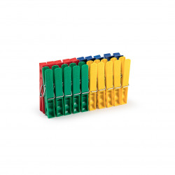Fackelmann 521490 Clothespins, 20 pcs, Plastic, 4 colors, Multicolored