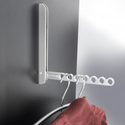 Fackelmann 61490 Wardrobe Hanger, Foldable, 24 cm, Aluminum, Silver