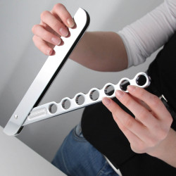 Fackelmann 61490 Wardrobe Hanger, Foldable, 24 cm, Aluminum, Silver