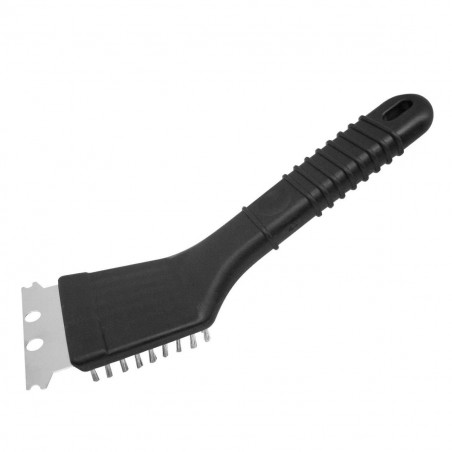 Fackelmann 41586 Grill Brush and Scraper, 22 cm, Stainless Steel, Black