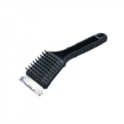 Fackelmann 41586 Grill Brush and Scraper, 22 cm, Stainless Steel, Black