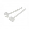 Set of 2 Fackelmann 41810 salad servers, 29.5 cm, plastic, hanging hook, white