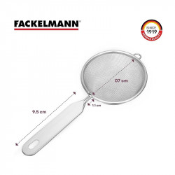 Σουρωτήρι Fackelmann 42331, 7 cm, Ανοξείδωτο, Γάντζος κρεμαστός, Γκρι