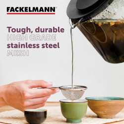 Fackelmann Strainer 42332, 10 cm, Stainless Steel, Hanging Hook, Silver