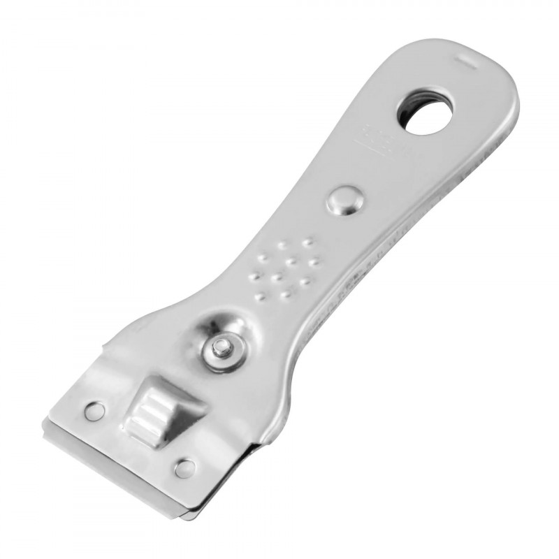 Fackelmann 60140 Stove Top Scraper, 5 Replaceable Blades, 13 cm, Stainless Steel, Silver