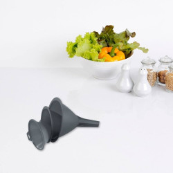 Set of 3 Fackelmann 42700 funnels, 8, 9, and 11 cm, with hanging hook, Gray