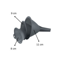 Set of 3 Fackelmann 42700 funnels, 8, 9, and 11 cm, with hanging hook, Gray