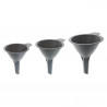 Set of 3 Fackelmann 42700 funnels, 8, 9, and 11 cm, with hanging hook, Gray