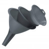 Set of 3 Fackelmann 42700 funnels, 8, 9, and 11 cm, with hanging hook, Gray
