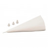 Fackelmann 42786 Piping Bag, 31 cm, 4 Nozzles, Cotton, White