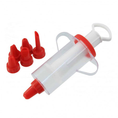 Fackelmann 42803 Decorating Bag, 6 Nozzles, Hanging Hook, Red