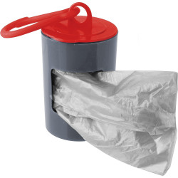 Fackelmann 59913 Waste Bags, Holder, 2 packs of 20, 36 x 30 cm, Nylon, Gray/Red