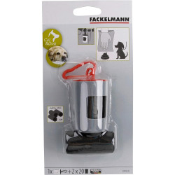 Fackelmann 59913 Waste Bags, Holder, 2 packs of 20, 36 x 30 cm, Nylon, Gray/Red