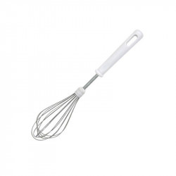 Fackelmann 42840 Egg Beater, 28 cm, Stainless Steel, Hanging Hook, White