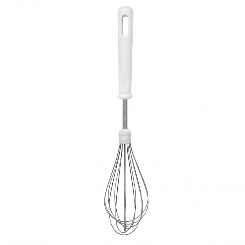 Fackelmann 42840 Egg Beater, 28 cm, Stainless Steel, Hanging Hook, White