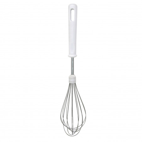 Fackelmann 42840 Egg Beater, 28 cm, Stainless Steel, Hanging Hook, White