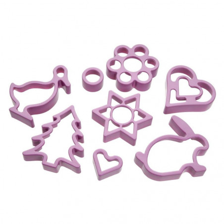 Fackelmann 42927 Cookie Cutter Set, 8 pieces, Purple